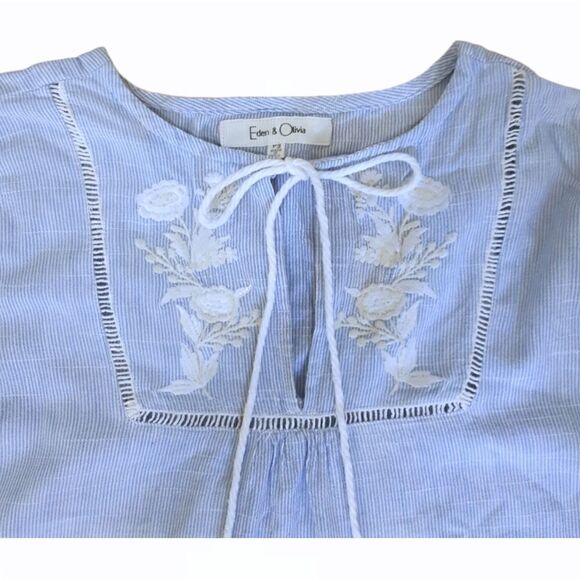 Edenā&āOliviaĀ TieāKnotāEmbroideredāTop - Picture 3 of 6